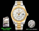 AR Factory Rolex Sky-Dweller 42mm 9002 Movement White Face TT Gold Oyster Band Watch